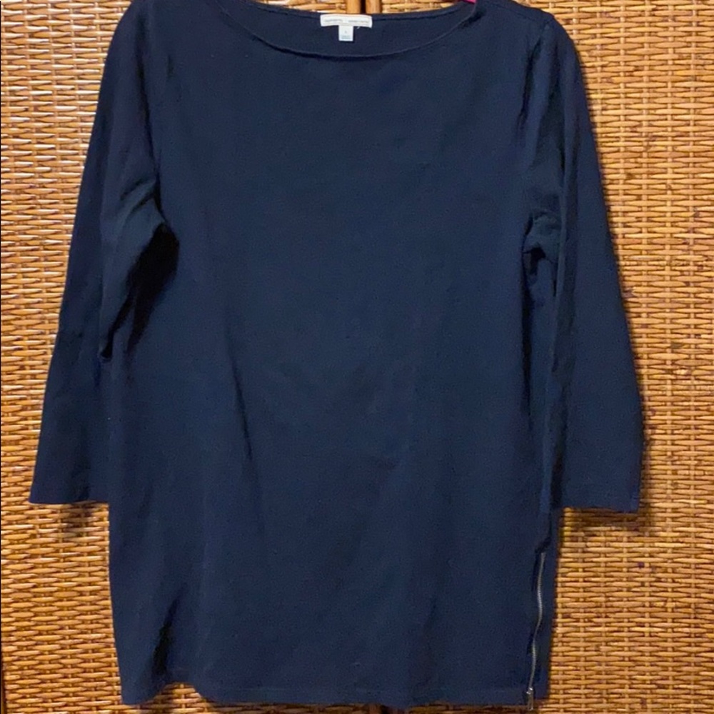 GapMaternity L/S navy side zip maternity T-shirt L